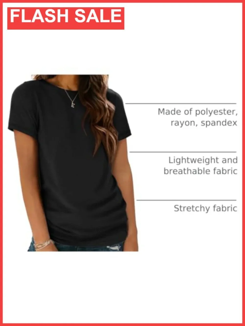 Womens Basic Crewneck Short Sleeve T-Shirt Rayon Blend Summer Top